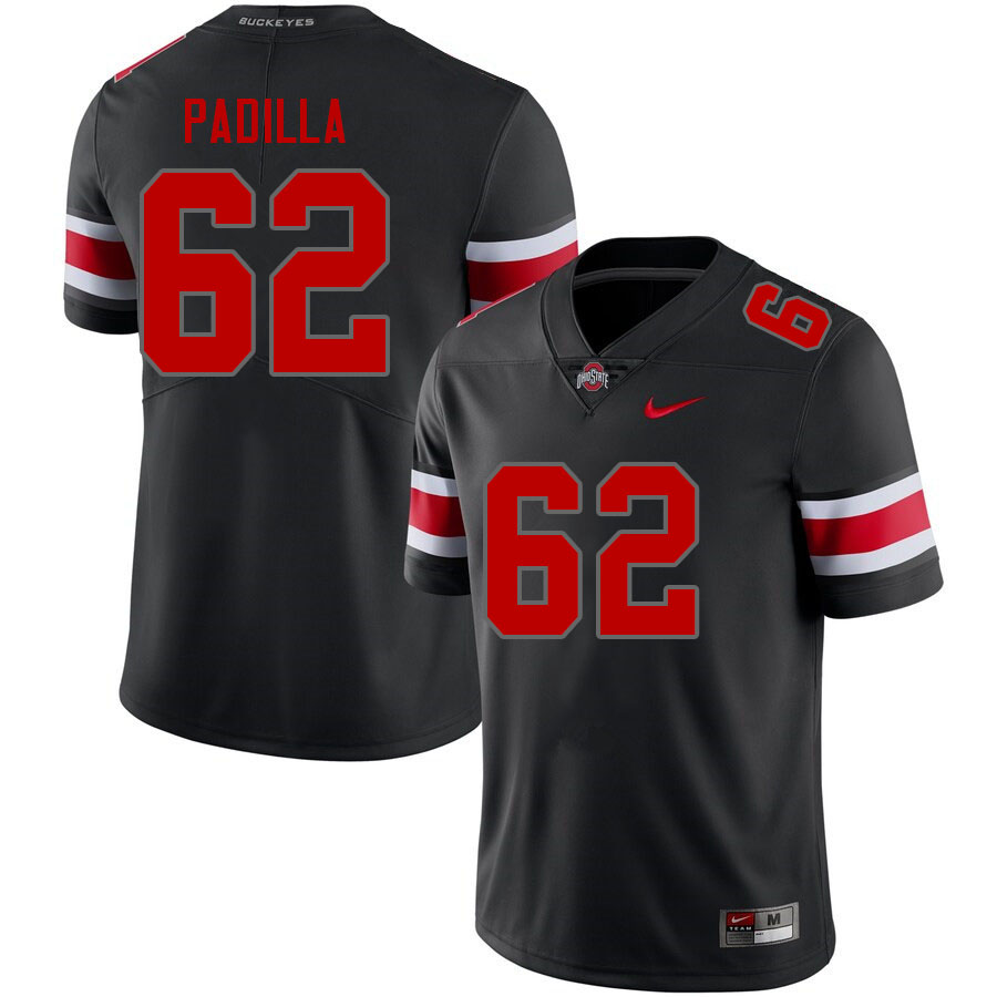 Ohio State Buckeyes Joshua Padilla Men's #62 Blackout Authentic Stitched College Football Jersey